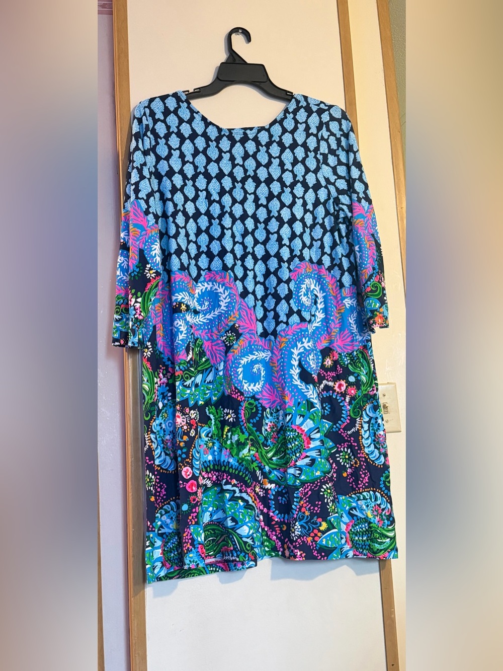Lilly Pulitzer Ophelia swing Multi-Print Long Sleeve Ladder V-Neck Dress